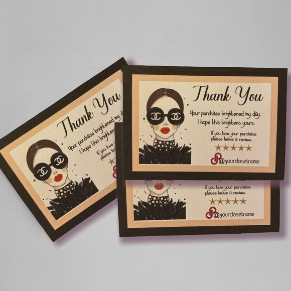 Poshmark Thank You Cards,  Posher Supplies Set of 100 Thank You Cards - Picture 2 of 11
